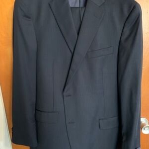 Hart Schaffner Marx American Classic Mens Navy Pinstripe Suit